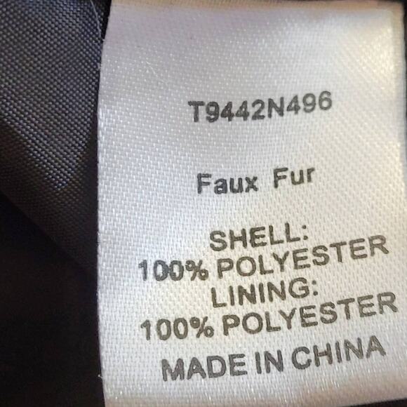 TART COLLECTIONS Gray White Teddy Vest Sz M Fuzzy Cozy Open Front Cottagecore - Picture 8 of 10